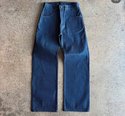 Men's Japanese Style Slim Fit Straight Selvedge Denim Pants Breathable Quick Dry Washed Look Skinny Fit XL Size with Logo Waist