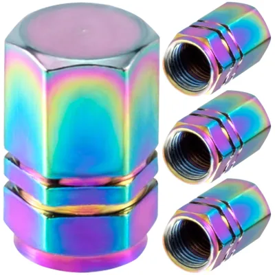 Aluminum Alloy Valve Cap Cover for Car and Bicycle Tires Colorful Dust-proof Cap for Valve Chrome-plated Multicolor