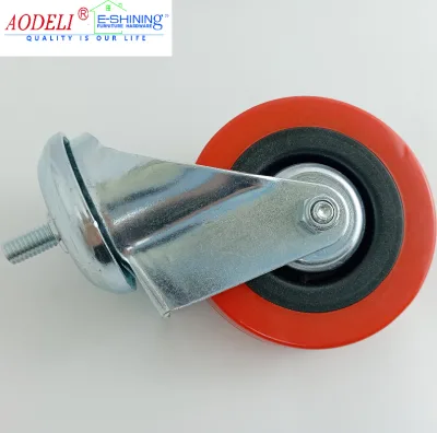 Industrial Swivel Caster 1-6 Inch, 75mm PU Rubber PP Steel Wheel, Locking Rigid Iron Caster Custom OEM Multiple Sizes