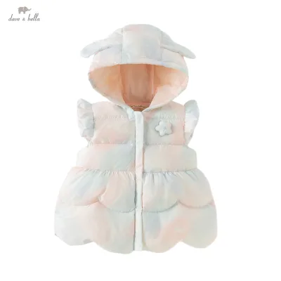 DB4253655 DAVE BELLA Girls' Vest Winter New Girls' Stylish Vest Casual Cute Children's Baby Pocket Tank Top