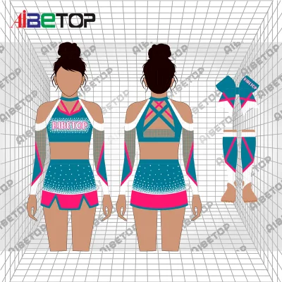 Fashion Style Cheerleading Uniforms for Women Girls All Star Squad Team Performance Custom Two Piece Set With Skirt