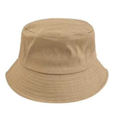 Unisex Reversible 3D Embroidery Polyester Canvas Plaid Striped Bucket Hat Korean Fashion Sunscreen Fisherman Hat Party Fishing