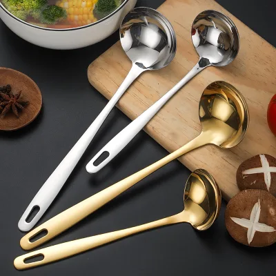 Dishwasher Safe Kitchen Tools China Hot Pot Gold Soup Ladle Soup Spoon for Home Hotel Restaurant