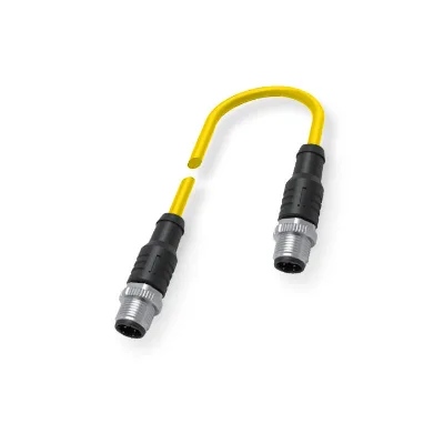 M12 4Pin D-coded PVC Male Straight Turn Male Straight Shielded Yellow Sheath 0C4128-XXX