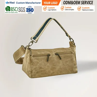 Women Crossbody Bag with Shoulder Strap Portable for Travel Outdoor Shoulder Bag Outdoor Waterproof Waxed Canvas Crossbody Bag