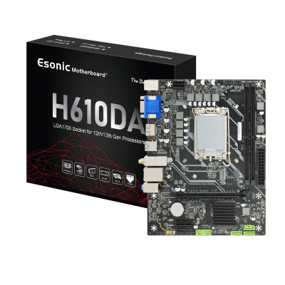 Factory  Price Esonic H610 Chipset  Supports LGA1700 12/13th Gen Intel Core Mi3/i5/i7/i9/ Pentium/Celeron with Box Computer Mot