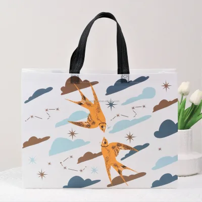 High-End Non-Woven Shopping Tote Bags Laminated Promotional Clothing Store Bags with Custom Logo Spot Wholesale