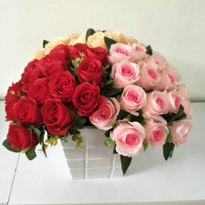 Wholesale Artificial 18 Heads Rose Bouquet Wedding Decoration Baby Shower Birthday Party