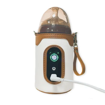 Portable USB Plug Baby Bottle Warmer 26-Level Digital Display Universal Heating Cover for Infants for Travel and Home Use