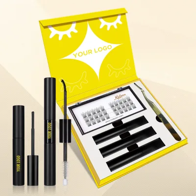 Custom Eyelash Extension Kit Individual Cluster Lashes With Lash Bond and Seal and Remover Lash Applicator at Home