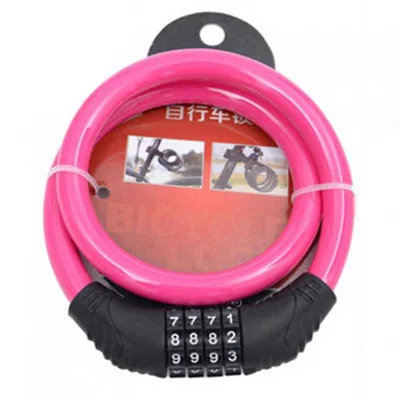 Istaride Self Coiling 4 Foot 12mm Braided Steel PVC Covered Cable Lock Model K06 Black Resettable Combination Lock for Bike