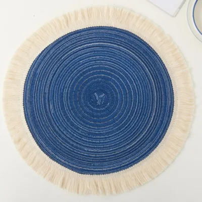 Creative Circular Dining Table Yarn Flow Western Food Mat and Tableware Decoration Mat