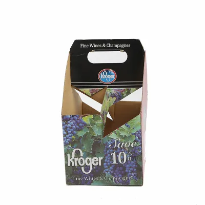 Kraft Corrugated Cardboard 4 Pack Bottle Box Beer Wine Carriers