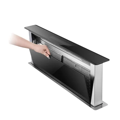 Euro Style Stainless Steel Kitchen Smoke Extractor Automatic Lifting System Range Hood