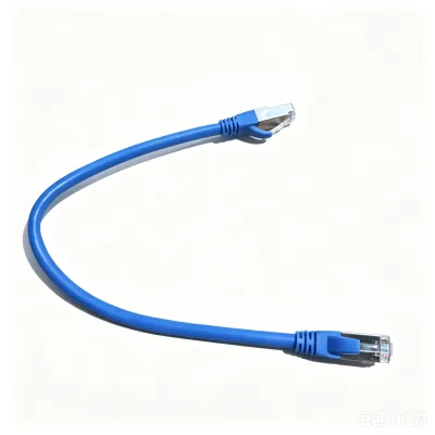 CAT6A S/FTP Ethernet Patch Cable 0.3M 26AWG 7/0.16mm OD6.0mm Blue/Grey RJ45 Shielded Network Cord