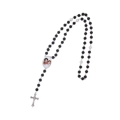 Sublimation Blank Rosary Necklace Oval Insert Sublimation Rosaries Necklace