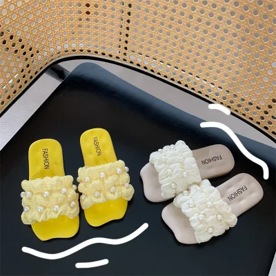 New Arrival Girls Glitter Sandal Slippers Summer Fashion Kids 2025 Pearl Slippers