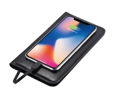 Business Style Promotional Gift Portable Phone Jack Charger Power Bank Wallet with Card Holder and Personalized Design for Men