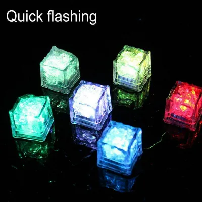 Waterproof Luminous Reusable Ice Cubes Plastic Color Changing Light up Toys Led Flashing Reusable LED Ice Cubes