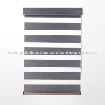 Double layer window manual chain zebra blinds