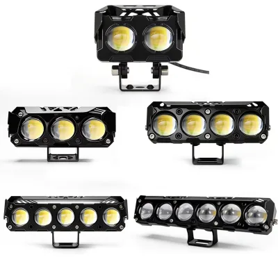 Motorcycle External Spotlight Dual-color LED Headlight Three-eye High/Low Beam Waterproof Electric Motorcycle Headlight