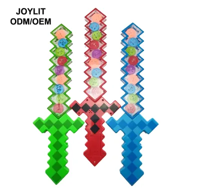 New Arrival Promotional Business Gifts Colorful Led Flash Glow Sticks and Light Saber 18" Light-Up Gear Pixel Sword for Kids