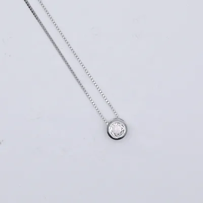 Fashion Wholesale 925 Sterling Silver  with Zircon Round Necklace for Women Customized