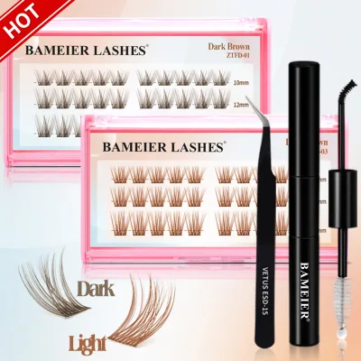 Factory Price Brown Pre Made Cluster Lash Extension Fans Brown Color Diy Eyelash Extensions