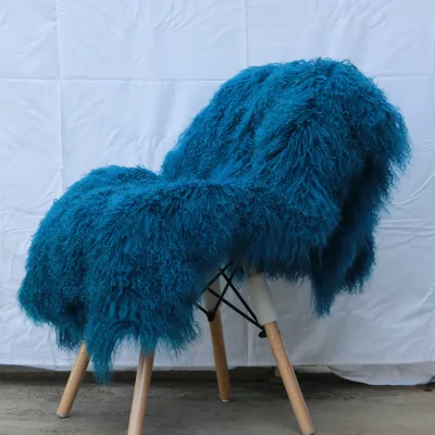 24x48 Inches Real Luxury Fluffy Tibetan Fur Fabric Curly Wool Mongolian Lamb Fur Panels Blanket Throw Plate