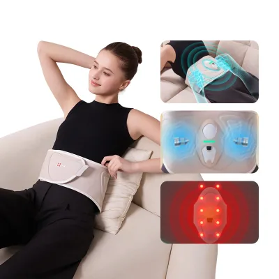 OEM ODM Lumbar Massage Belt Back Pain Relief Massager Vibrating Recharge Wireless Waist Back Warm Compress Massage Belt