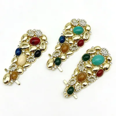 New DesignWomen's Zinc Shoe Buckle Stone Decoration Buckle