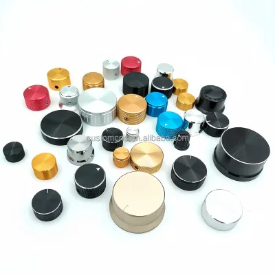 Custom Stainless Steel CNC Machined Rotary Knurled Knobs for Amplifier Volume Control Potentiometer Switch
