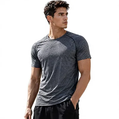 Mens Performance T Shirt Lightweight Stretch Moisture Wicking Running Gym Workout Top