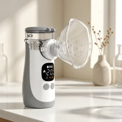 Timing Manual Mesh Nebulizer with Timer Portable Aerosol Inhaler for Kids Adults Adjustable Mist Output Silent Nebulizer