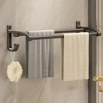 Modern Premium 40CM Double Towel Bar Rack High Quality Rustless Aluminium for Home Kitchen Hotel Bathroom