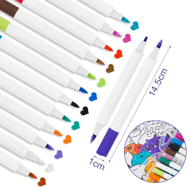 Dual Tip Fine and Brush Tip Acrylic Paint Set Brush Tip Permanent Marker Pen