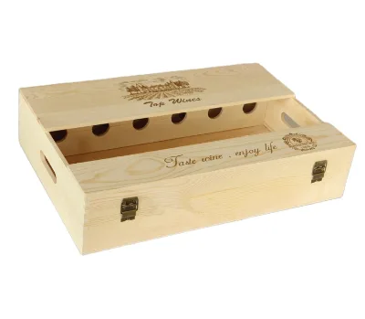Eco-friendly 6 Bottle Wooden Gift Wine Box