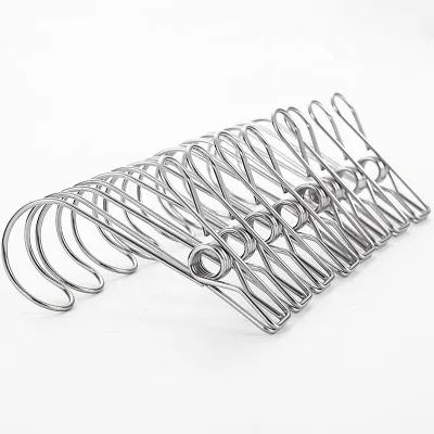 A 316 Stainless Steel Hook Clothes Peg Multifunctional Long Tail Spring Clothes Clip for Bathroom Towel Sock Photo Hanging