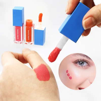 Korean Makeup for Women Milk Blush Pigment Lip Blushing Bottle Custom Private Label Pink Blush Brush Vegan Liquid Blush Palette