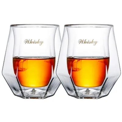 Wholesale Eco-Friendly Lightweight Modern Borosilicate Heat Resistant Double Wall Glass Tea & Whiskey Cups for Party Use