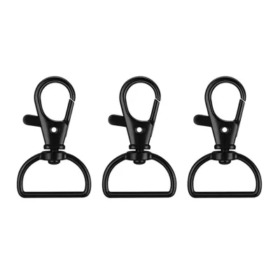 Black Metal Dog Collar Buckles Pet Accessories with Ring Snap Hook