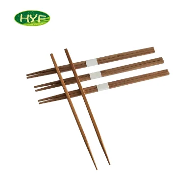 Disposable Square Carbonized Bamboo Chopsticks 21-24cm Length 4.5mm Thickness Paper Band Custom Logo for Sushi Restaurants