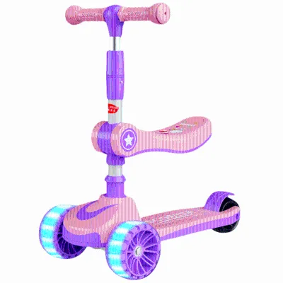 Wholesale Children's Foldable Three-Wheel Scooter 2-12 Years Old Music Perambulator for Outdoor Use