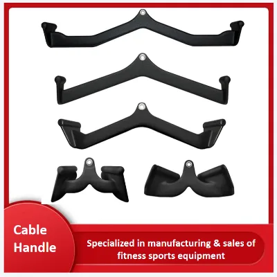 Metal Lat Pull Handles Cable Machine Row Attachments PVC Dipped Grip Unisex Back Training Handle Set for Gym Cable Crossover