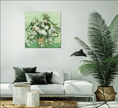 Handmade Canvas Oil Paintings Picture Prints Framed Flower Reproduction Poster Wall Decor Living Room Van Gogh Style Paper