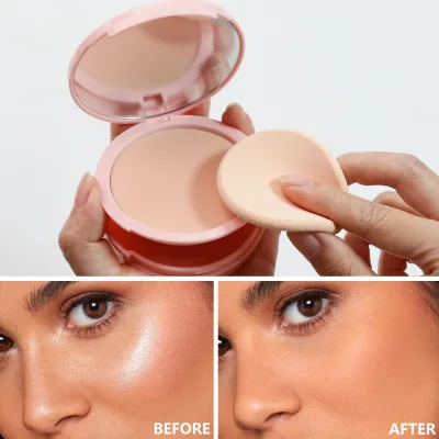 Custom Logo Makeup Pressed Setting Powder Vegan Pink Compact Contour Palette Oil Control Waterproof Matte Finish Mineral Powder
