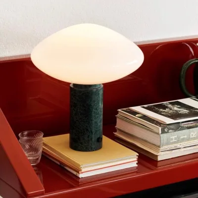 Modern Luxury Designer Opal Glass Table Lamp Natural Stone Touch Control for Living Room Bedroom Study Restaurant AC Power