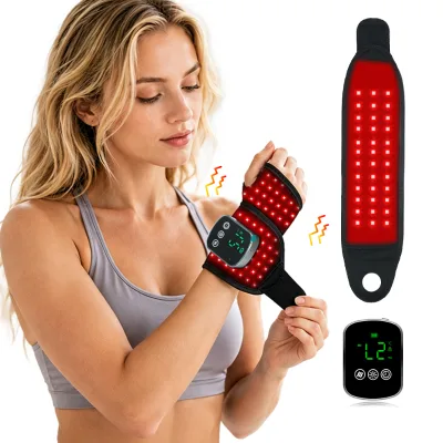 LED Red Light Therapy Wrist Wrap 660nm 850nm Infrared Wrist Brace Hand Therapy Device with Vibration and Timer OEM ODM
