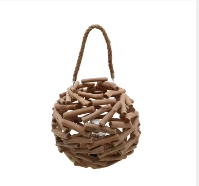 NEW Driftwood Twig Nailed and Pierced Wooden Lantern for Christmas Decorations