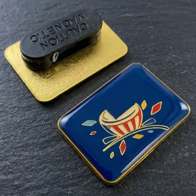 Customized Zinc Alloy Enamel Metal Badge Epoxy Coating Plate Badge Colorful Magnet Chest Tag Badge for Business Souvenir Gift